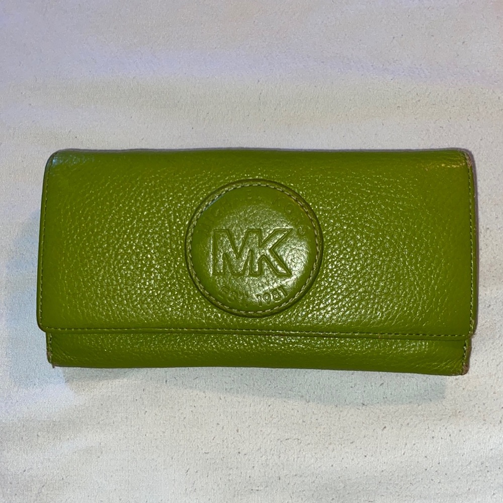 Green MK Tri Fold Wallet